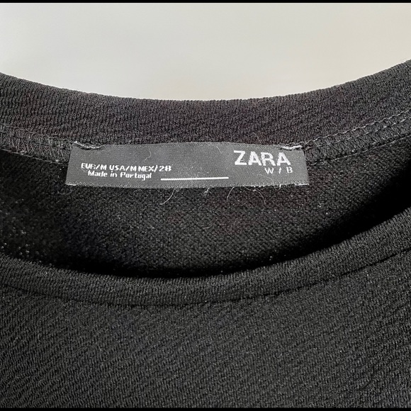 Zara Black Longsleeve Floral Painted Print Medium - Picture 4 of 6